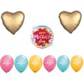 Loonballoon Mother's Day Theme Balloon Set, Mother's Day Opal Holographic Strawberries Balloon, Heart Foil 87757